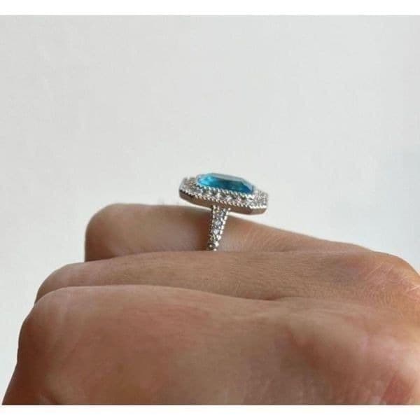 The Aquamarine Princess Ring in 925 sz 7 - Thumbnail 4
