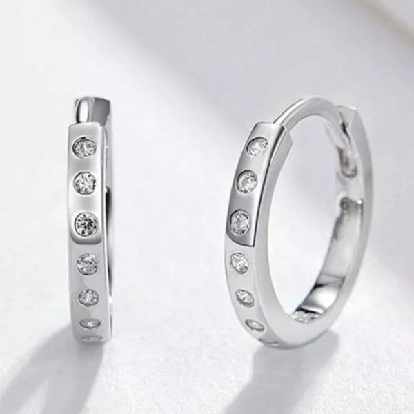 The Huggie Restock 925/White sapphire hoops-huggie earrings - Image 1