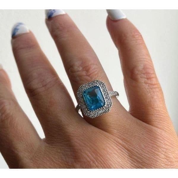 The Aquamarine Princess Ring in 925 sz 7 - Thumbnail 2