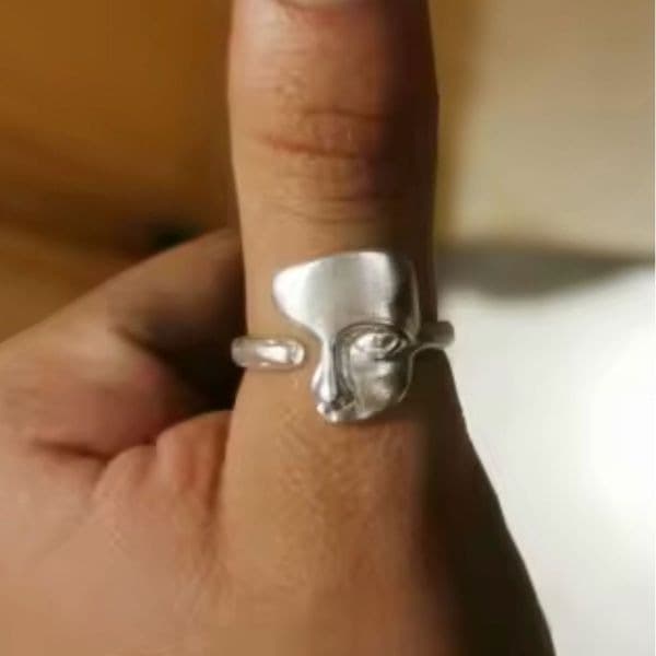 The half face ring in 925 silver adjustable - Image 1