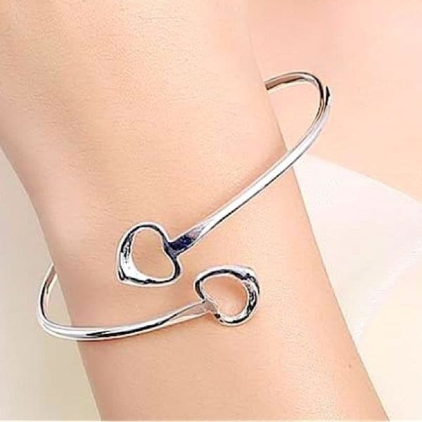 The Two of Hearts bracelet adjustable 925 silver - Image 1