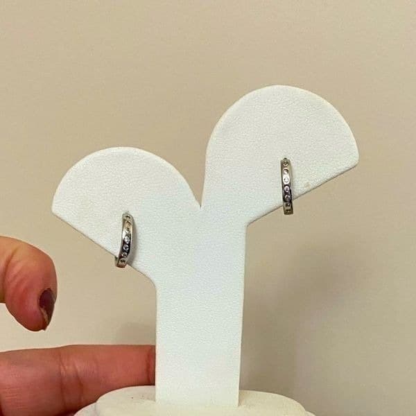 The Huggie Restock 925/White sapphire hoops-huggie earrings - Thumbnail 10