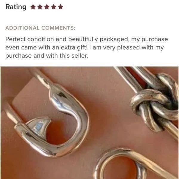 Best selling back in stock!!The Jumbo Safety Pin Bangle in 925 silver - Thumbnail 5