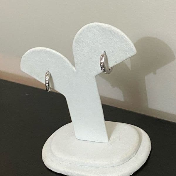 The Huggie Restock 925/White sapphire hoops-huggie earrings - Thumbnail 6