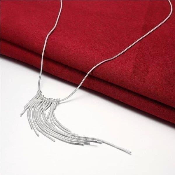 The Roaring 20’s 925 Silver retro fringe necklace - Thumbnail 2