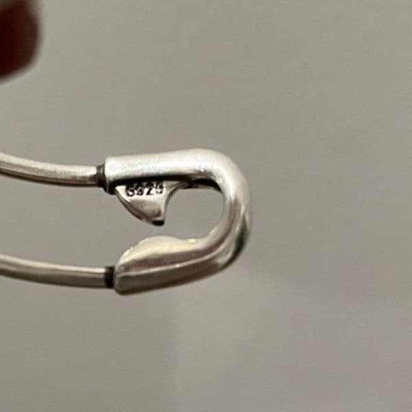 Best selling back in stock!!The Jumbo Safety Pin Bangle in 925 silver - Thumbnail 6