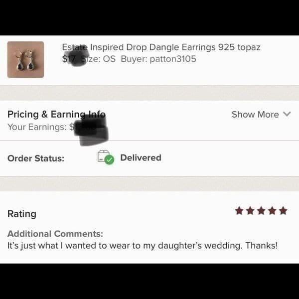 The Best seller Estate inspired sapphire/925 silver Drop Earrings - Thumbnail 4
