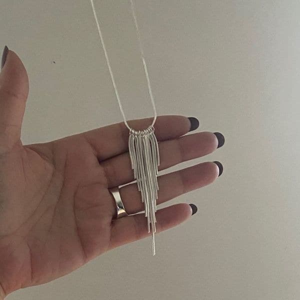 The Roaring 20’s 925 Silver retro fringe necklace - Thumbnail 7