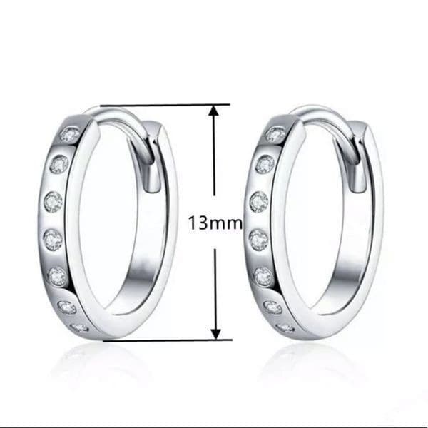 The Huggie Restock 925/White sapphire hoops-huggie earrings - Thumbnail 4