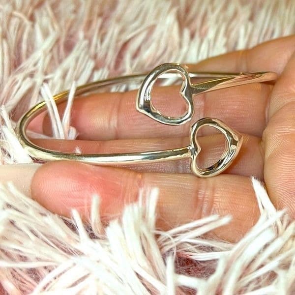 The Two of Hearts bracelet adjustable 925 silver - Thumbnail 4