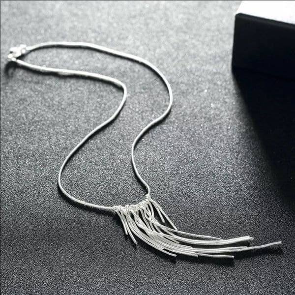 The Roaring 20’s 925 Silver retro fringe necklace - Thumbnail 5