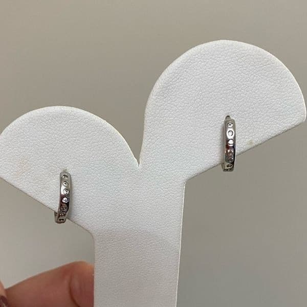 The Huggie Restock 925/White sapphire hoops-huggie earrings - Thumbnail 11