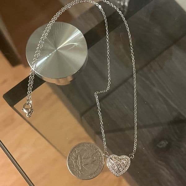 The Romantic Heart Pendant Necklace in 925 and cubic zirconia - Thumbnail 7
