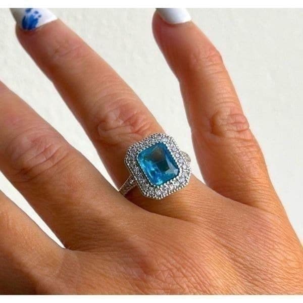 The Aquamarine Princess Ring in 925 sz 7 - Image 1