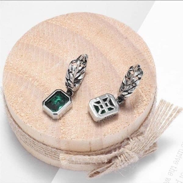 The Emerald Punk Rock drop earrings in 925 silver - Thumbnail 7