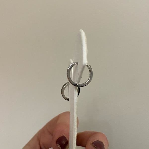 The Huggie Restock 925/White sapphire hoops-huggie earrings - Thumbnail 12