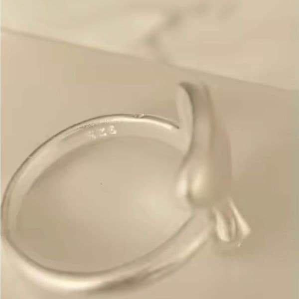The half face ring in 925 silver adjustable - Thumbnail 4