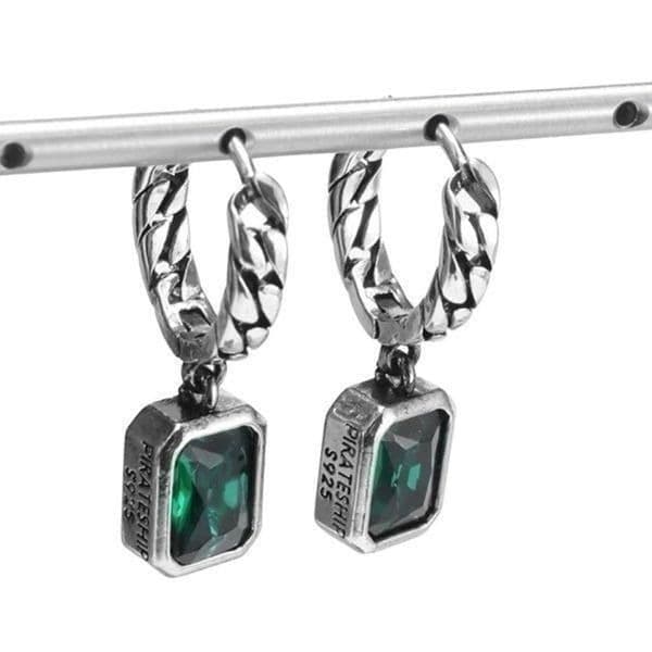 The Emerald Punk Rock drop earrings in 925 silver - Image 1