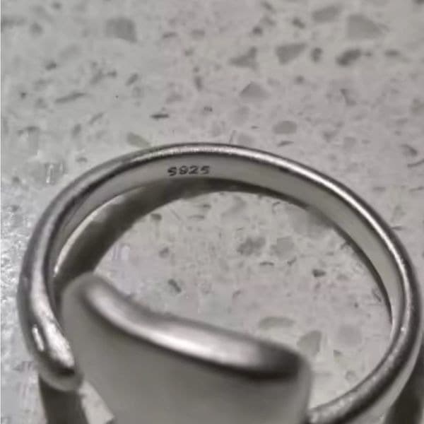 The half face ring in 925 silver adjustable - Thumbnail 5