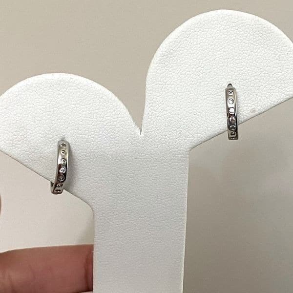 The Huggie Restock 925/White sapphire hoops-huggie earrings - Thumbnail 8