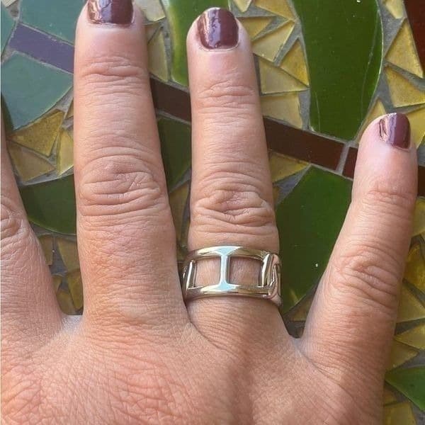 The Double Link Ring in 925 Silver - Thumbnail 3