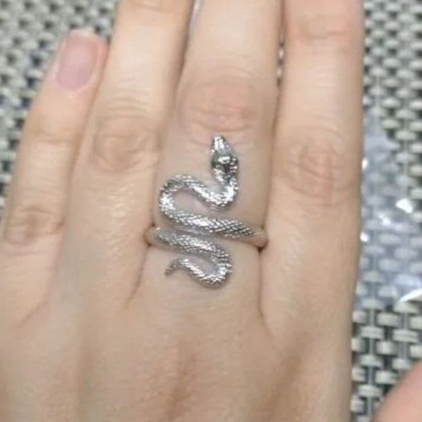 The Green Eyed Serpent Ring in 925 silver - Thumbnail 9