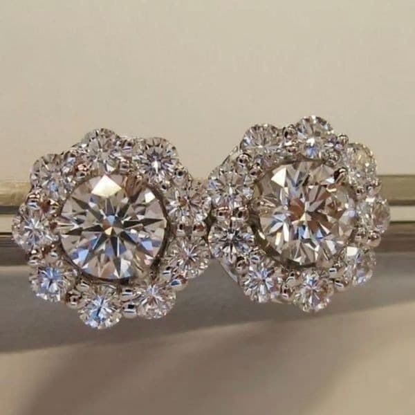 The Sunflower 925 Silver White Sapphire earrings - Image 1