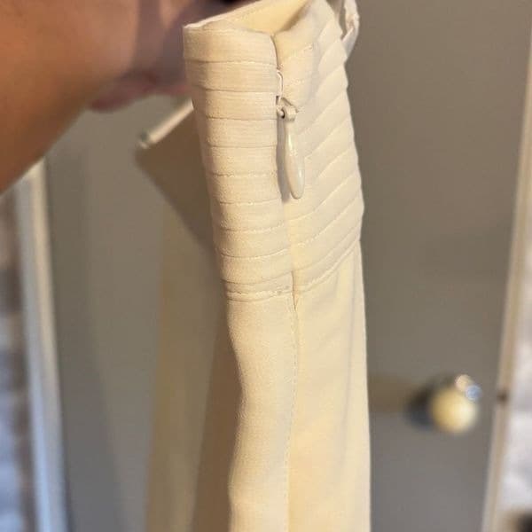 Edward Achour Paris Knee Length Chiffon Pleated Skirt - Ivory sz 46 - Thumbnail 10