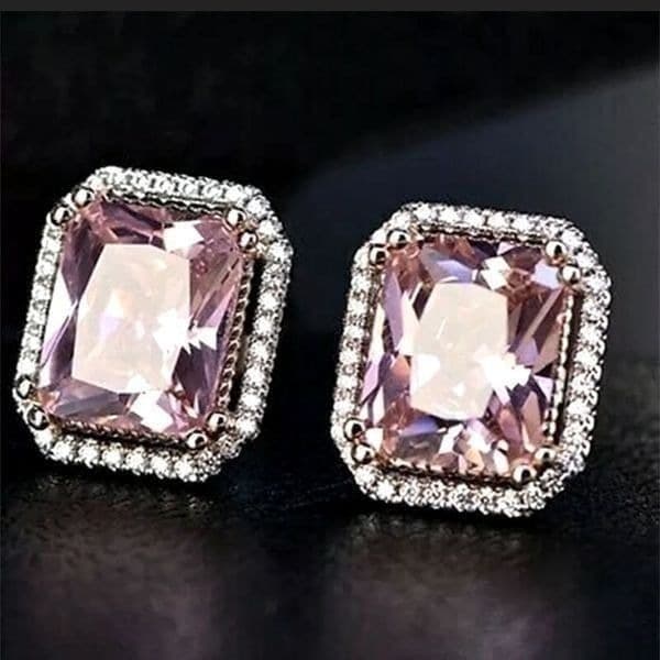 The Power Of Pink Sapphire & Silver Oversized stud earrings - Thumbnail 7
