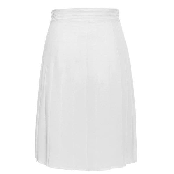 Edward Achour Paris Knee Length Chiffon Pleated Skirt - Ivory sz 46 - Thumbnail 3