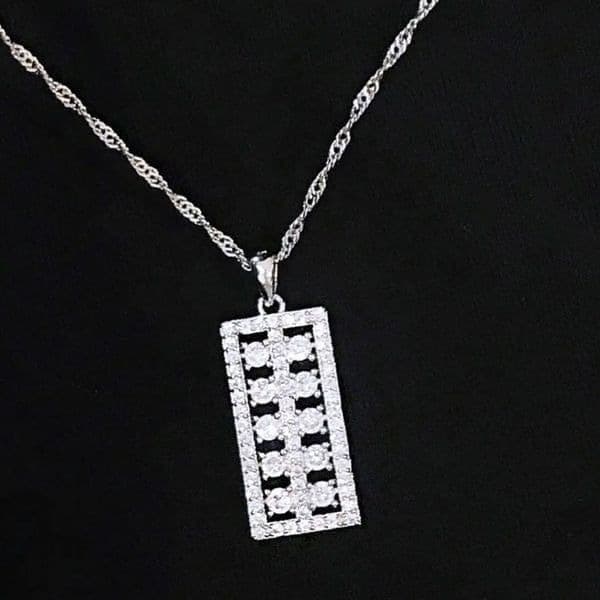 The Ravishing Rectangle pendant necklace in 925 silver and cubic zirconia - Thumbnail 3