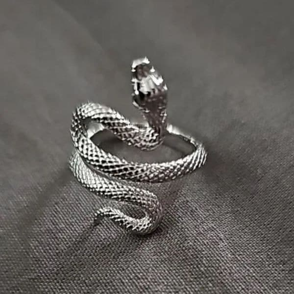 The Green Eyed Serpent Ring in 925 silver - Thumbnail 10