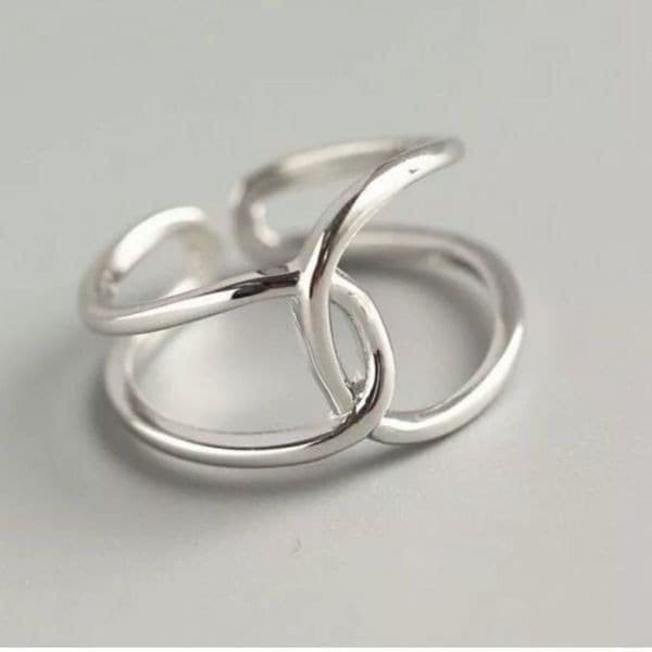 The Loop Ring in 925 silver adjustable resizable - Thumbnail 2