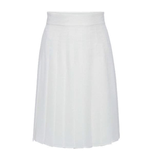 Edward Achour Paris Knee Length Chiffon Pleated Skirt - Ivory sz 46 - Thumbnail 6