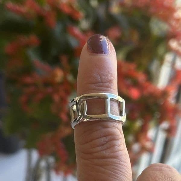 The Double Link Ring in 925 Silver - Thumbnail 4