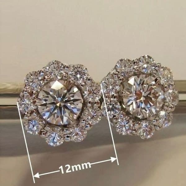 The Sunflower 925 Silver White Sapphire earrings - Thumbnail 7