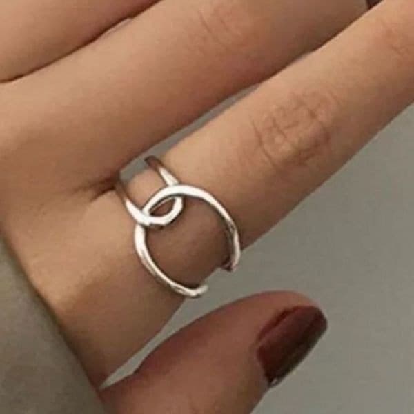 The Loop Ring in 925 silver adjustable resizable - Thumbnail 4