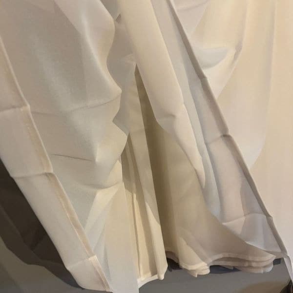 Edward Achour Paris Knee Length Chiffon Pleated Skirt - Ivory sz 46 - Thumbnail 12