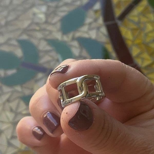 The Double Link Ring in 925 Silver - Thumbnail 7