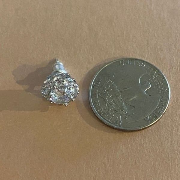 The Sunflower 925 Silver White Sapphire earrings - Thumbnail 6