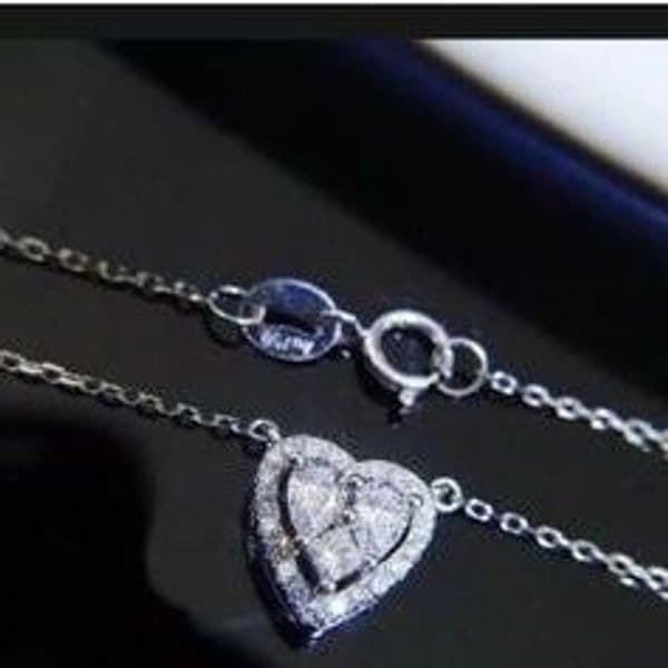 The Loving Heart Pendant Cubic Zirconia & 925 Silver Necklace - Thumbnail 5