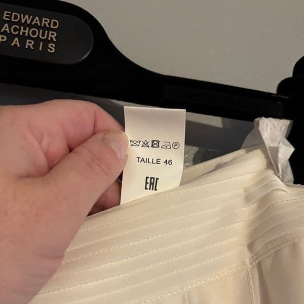 Edward Achour Paris Knee Length Chiffon Pleated Skirt - Ivory sz 46 - Thumbnail 7
