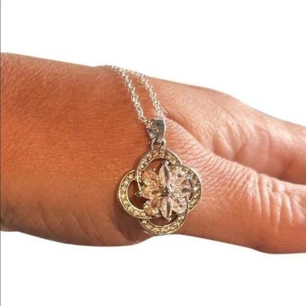 The Swirl 925 and Cubic zirconium estate inspired pendant necklace - Image 1