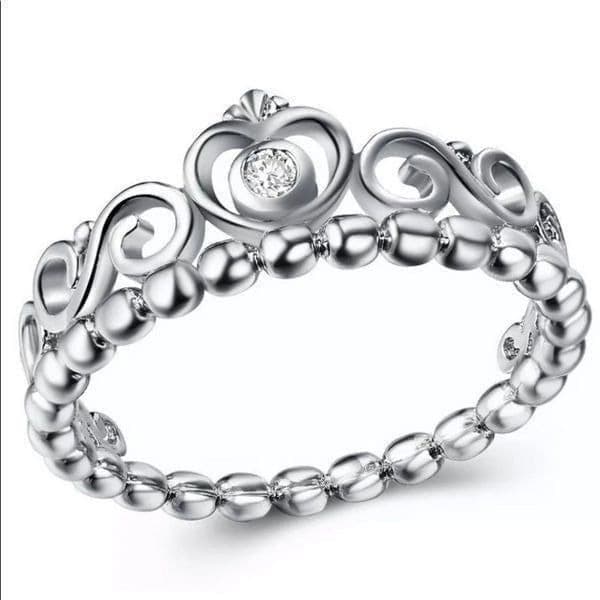 The Grace Kelly Sterling silver Princess ring w cubic zirconia sz 9 - Image 1