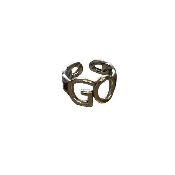 The GO Ring statement retro adjustable 925 silver - Thumbnail 8