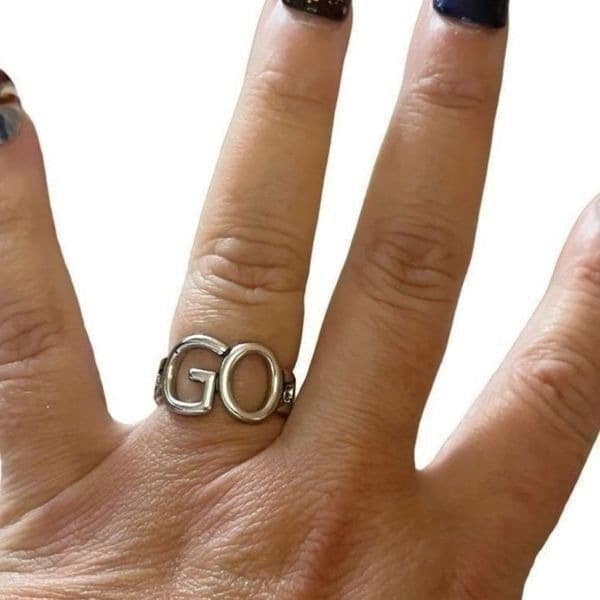 The GO Ring statement retro adjustable 925 silver - Image 1