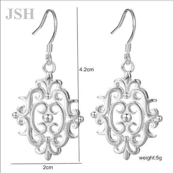 The Lacey Tibetan Silver drop abstract earrings - Thumbnail 3