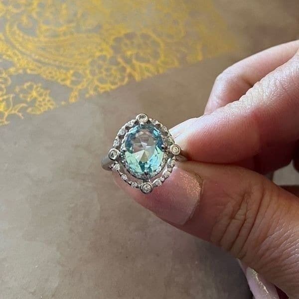 The Marina Statement Ring in Topaz and 925 sz 10 - Thumbnail 12