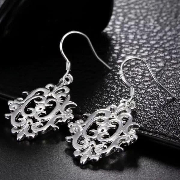 The Lacey Tibetan Silver drop abstract earrings - Thumbnail 4