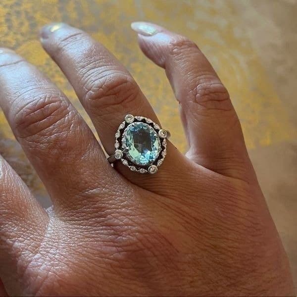 The Marina Statement Ring in Topaz and 925 sz 10 - Thumbnail 9